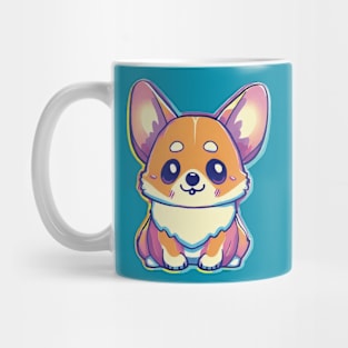 neon corgi illustration Mug